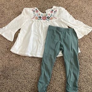 2t toddler blouse and leggings